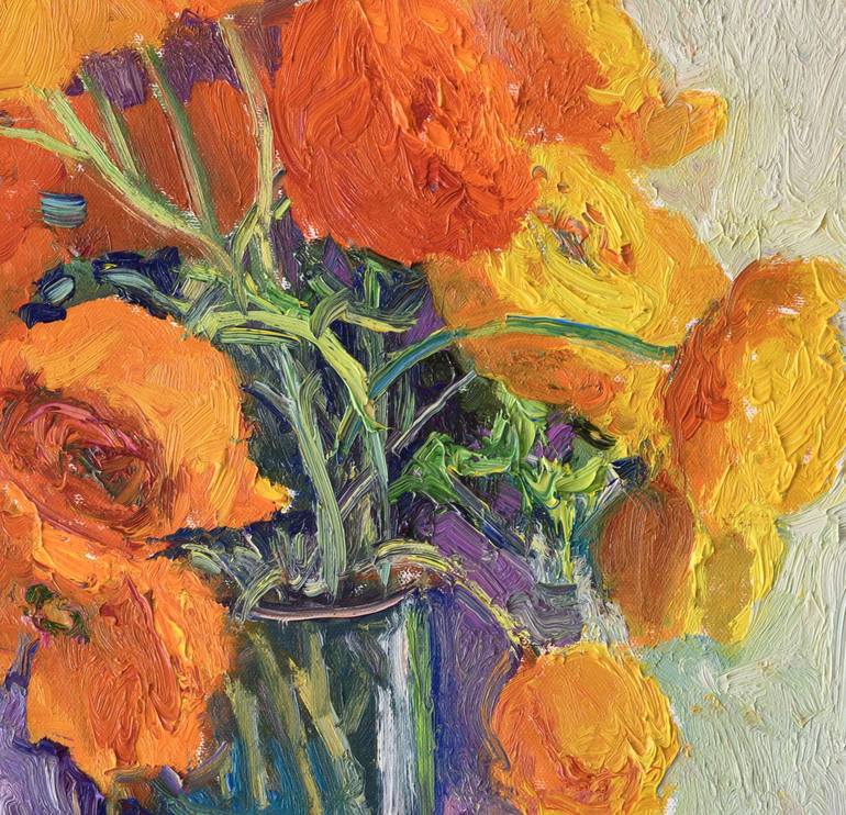 Original Impressionism Floral Painting by Suren Nersisyan