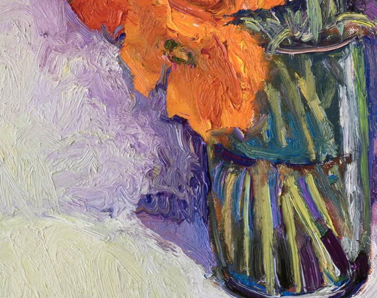 Original Impressionism Floral Painting by Suren Nersisyan