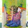 The artwork on the easel in the studio