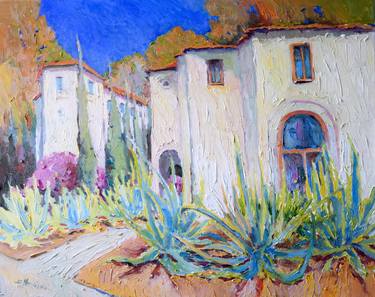 Saatchi Art Artist Suren Nersisyan; Painting, “Agaves and Hispanic Houses in California” #art
