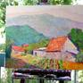 the artwork on the easel the studio