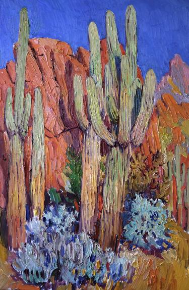 Saguaro Cactuses in the Desert, Arizona thumb