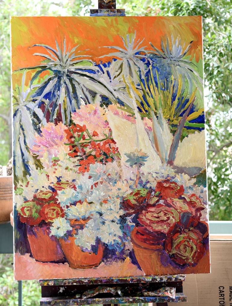 Original Expressionism Floral Painting by Suren Nersisyan