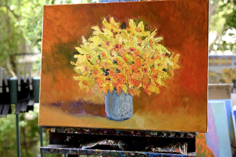 Original Impressionism Floral Painting by Suren Nersisyan