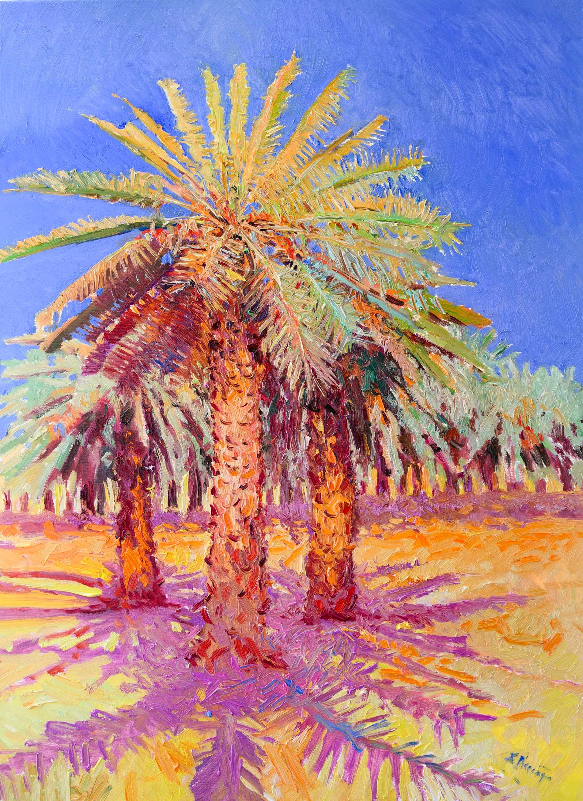 Date Palm Trees Painting by Suren Nersisyan | Saatchi Art