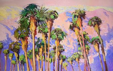 Evening Sunlight, Palm Trees in the Desert thumb
