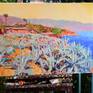 the artwork on the easel