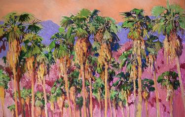 Pink Evening, Desert Palm Trees thumb