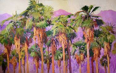 Palm Trees in the Desert, Evening thumb