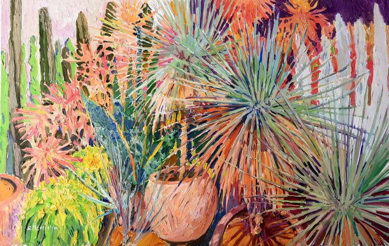 Desert Plants Painting By Suren Nersisyan 