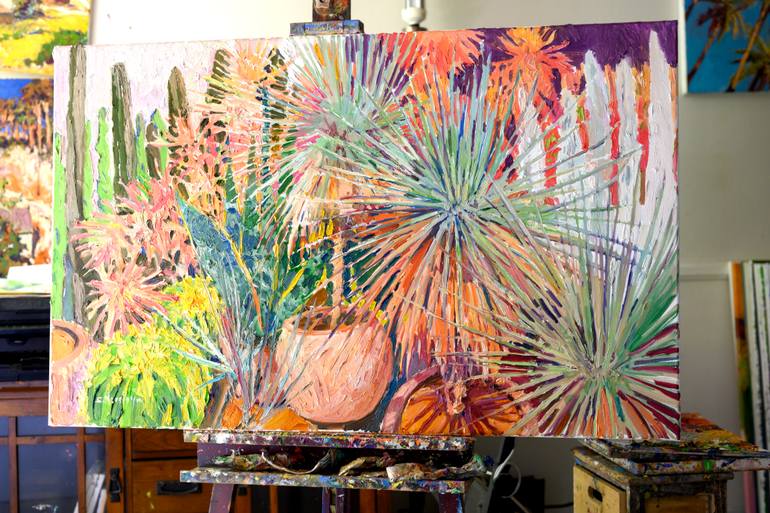 Original Expressionism Floral Painting by Suren Nersisyan