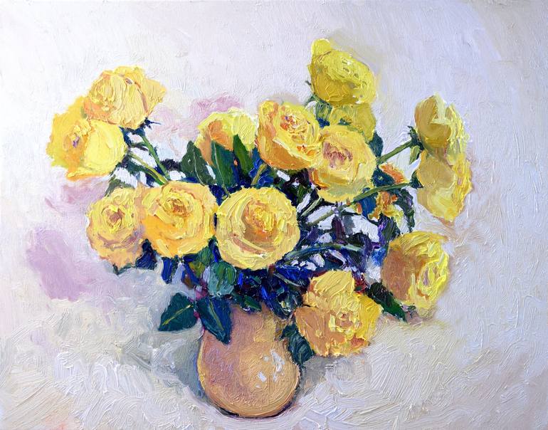 Print of Impressionism Floral Paintings by Suren Nersisyan