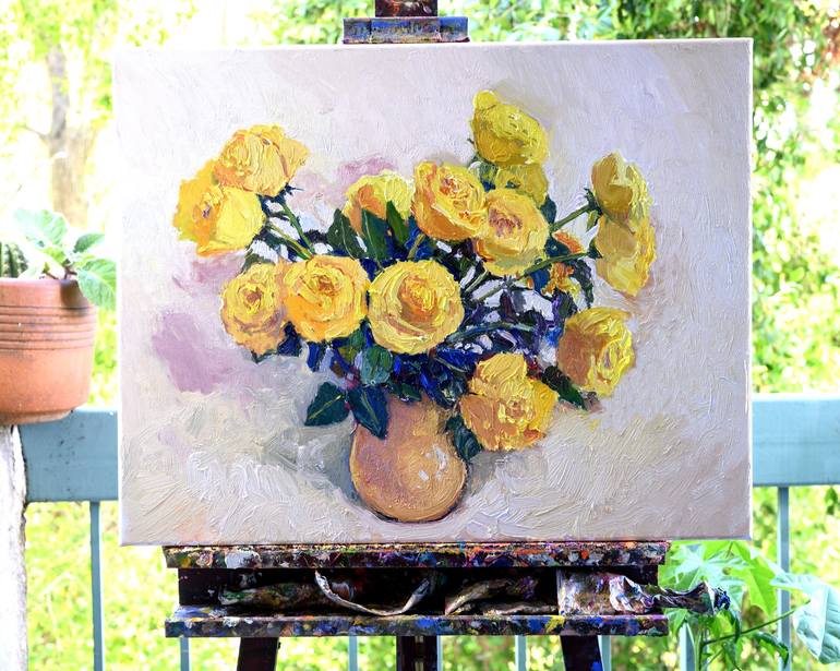 Original Impressionism Floral Painting by Suren Nersisyan