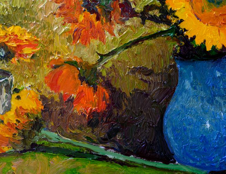 Original Post-impressionism Floral Painting by Suren Nersisyan