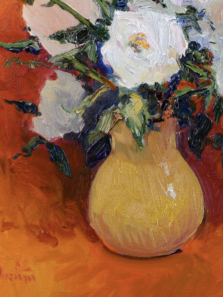 Original Impressionism Floral Painting by Suren Nersisyan