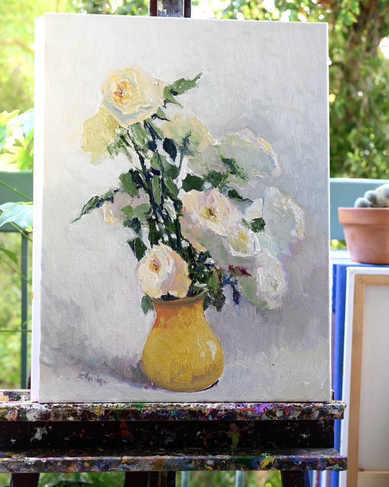 Original Impressionism Floral Painting by Suren Nersisyan