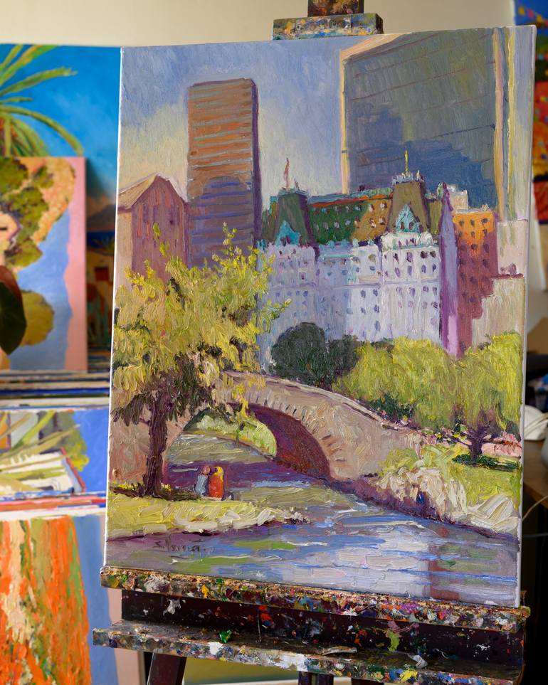 Original Expressionism Cities Painting by Suren Nersisyan