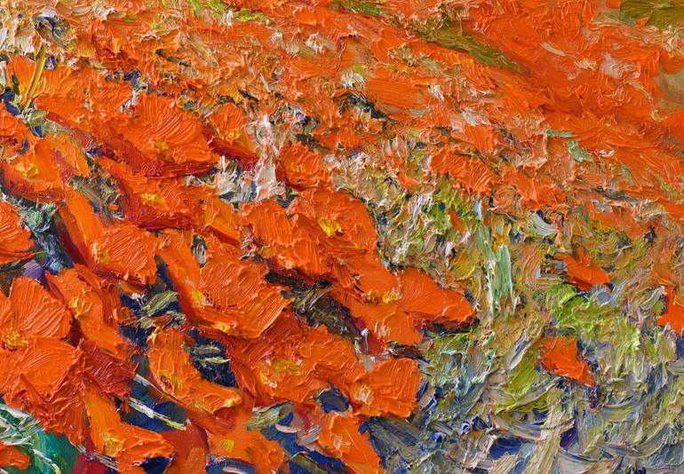 Original Impressionism Floral Painting by Suren Nersisyan