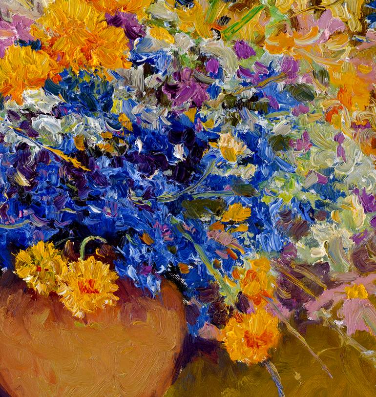 Original Impressionism Floral Painting by Suren Nersisyan