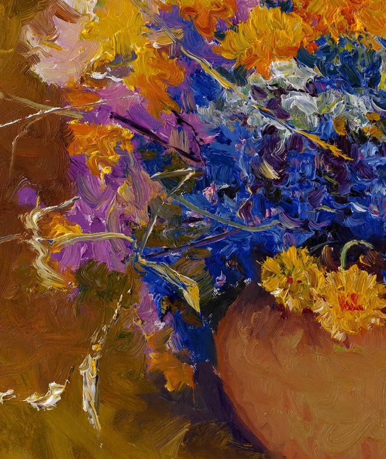 Original Impressionism Floral Painting by Suren Nersisyan