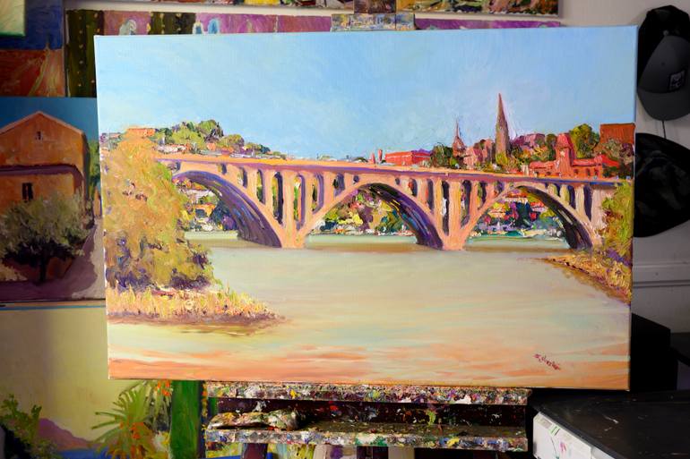 Original Impressionism Cities Painting by Suren Nersisyan