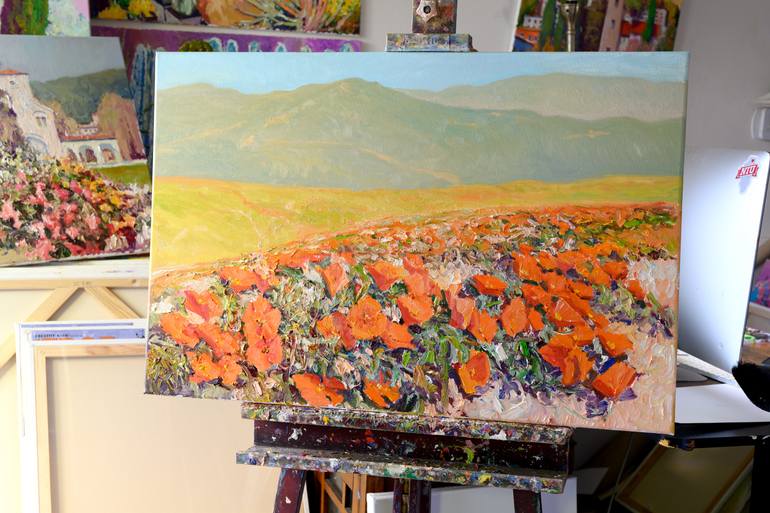 Original Expressionism Floral Painting by Suren Nersisyan