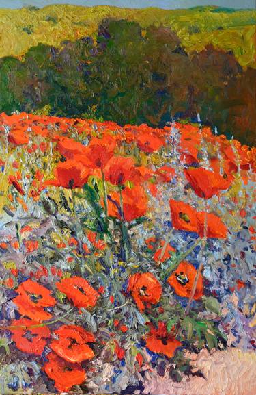 Original Expressionism Floral Paintings by Suren Nersisyan