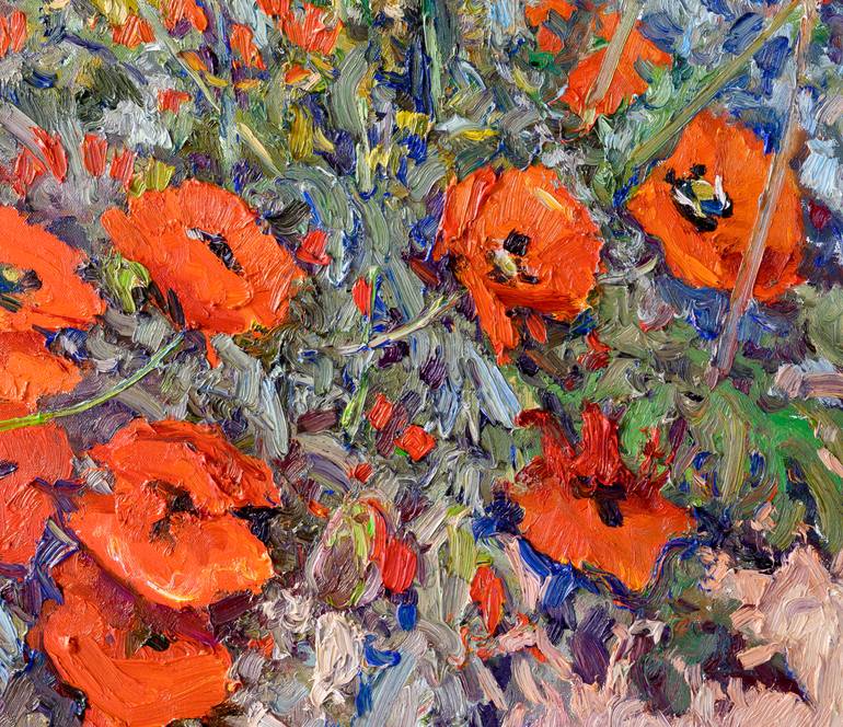 Original Expressionism Floral Painting by Suren Nersisyan