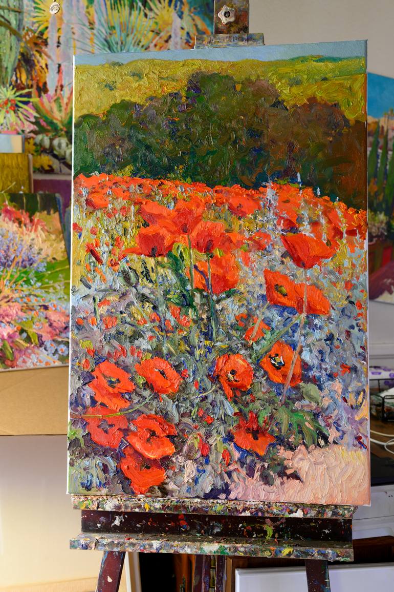 Original Expressionism Floral Painting by Suren Nersisyan