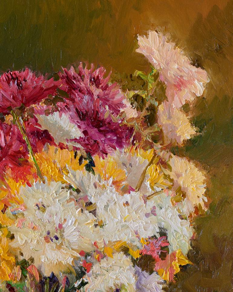 Original Expressionism Floral Painting by Suren Nersisyan