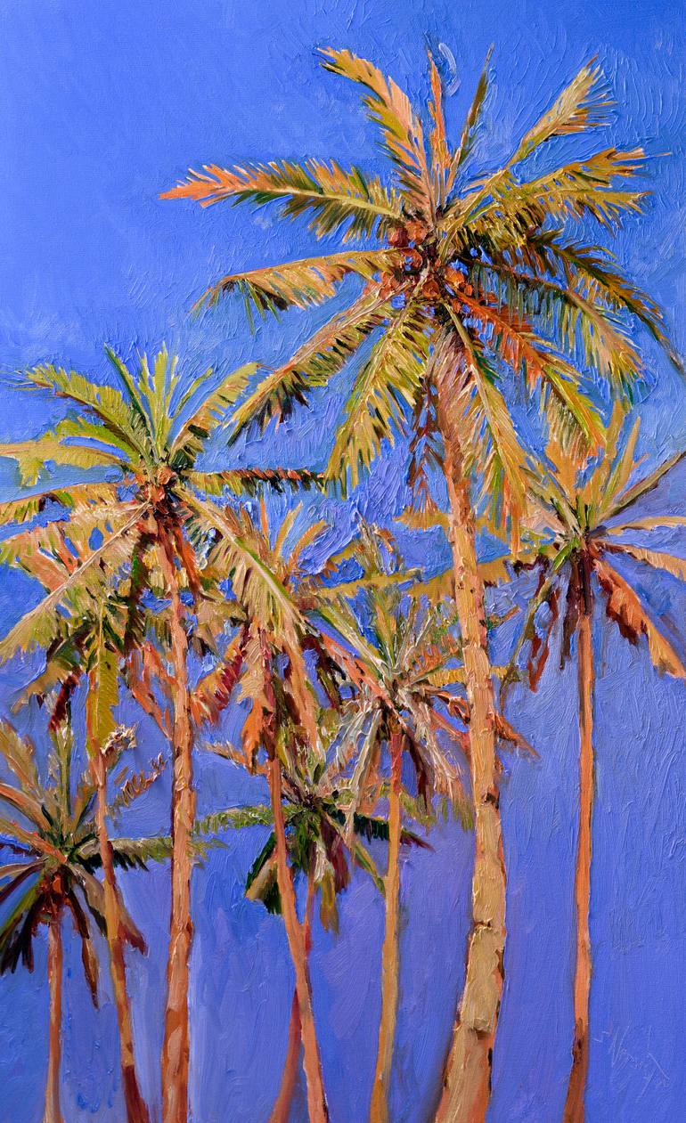 Coconut Palm Trees Painting by Suren Nersisyan | Saatchi Art