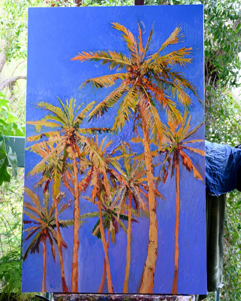 Coconut Palm Trees Painting by Suren Nersisyan | Saatchi Art