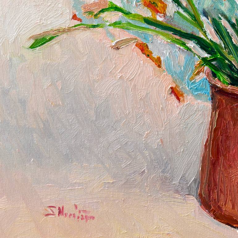 Original Impressionism Floral Painting by Suren Nersisyan