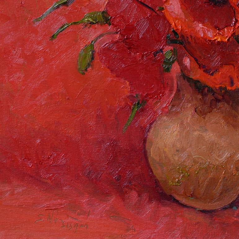 Original Impressionism Floral Painting by Suren Nersisyan