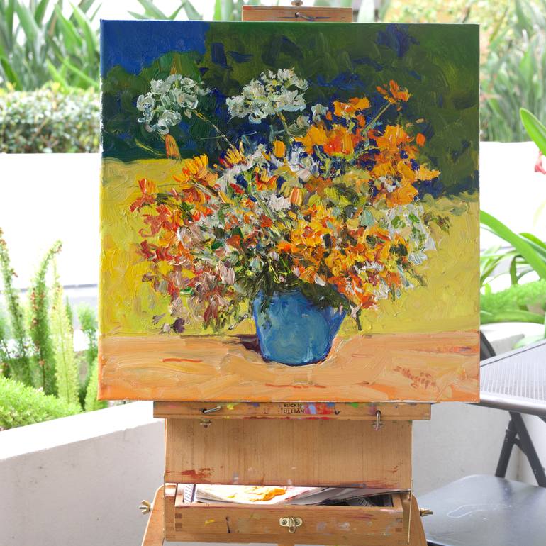 Original Expressionism Floral Painting by Suren Nersisyan