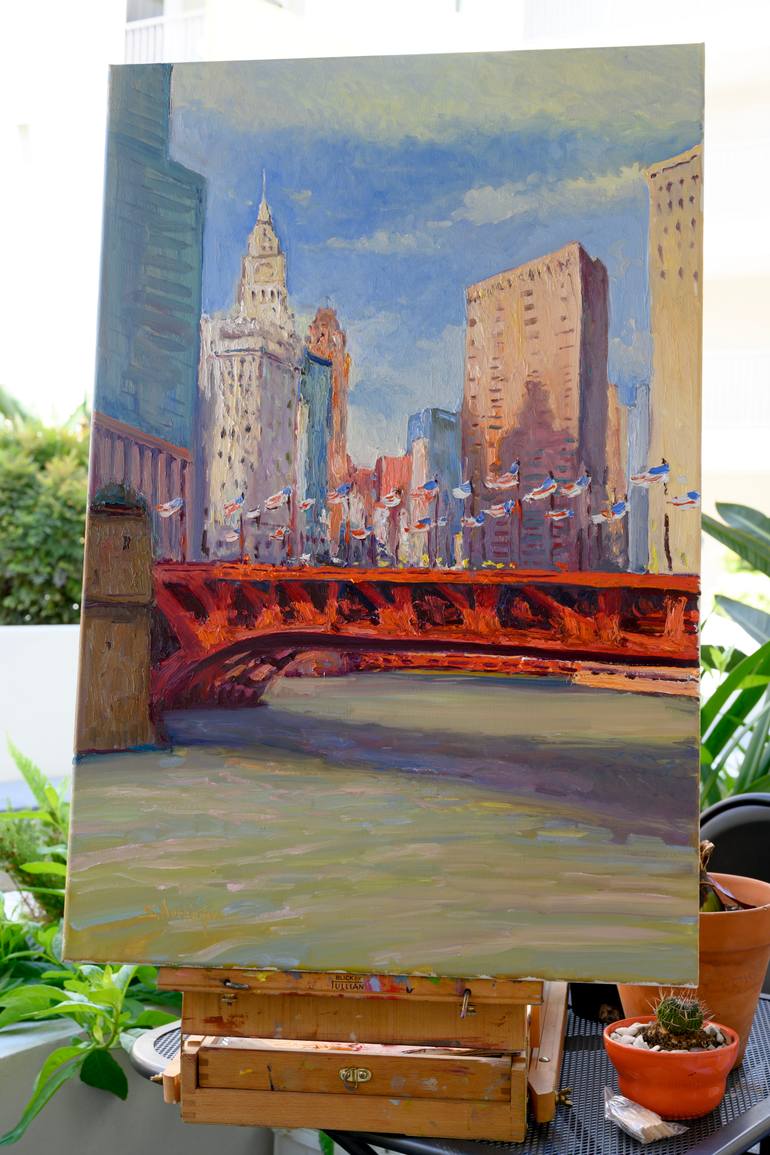 Original Impressionism Cities Painting by Suren Nersisyan