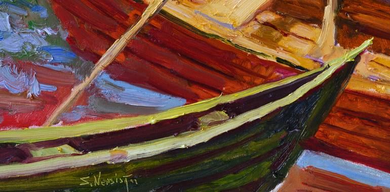 Original Expressionism Boat Painting by Suren Nersisyan