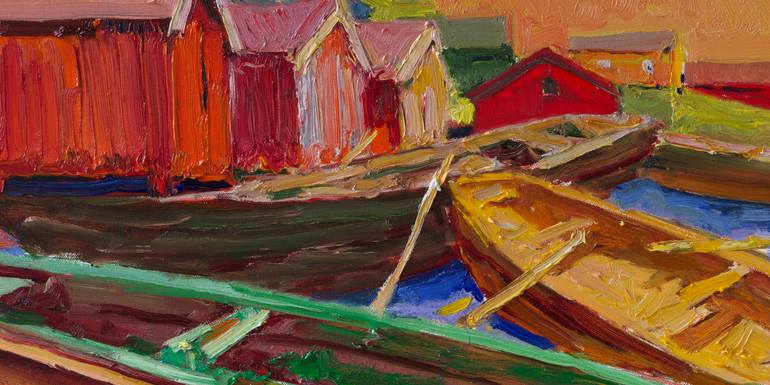 Original Expressionism Boat Painting by Suren Nersisyan
