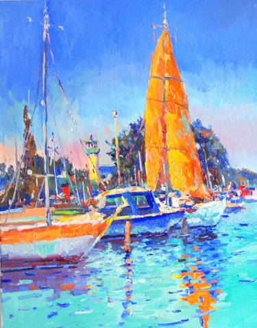 Print of Impressionism Boat Paintings by Suren Nersisyan