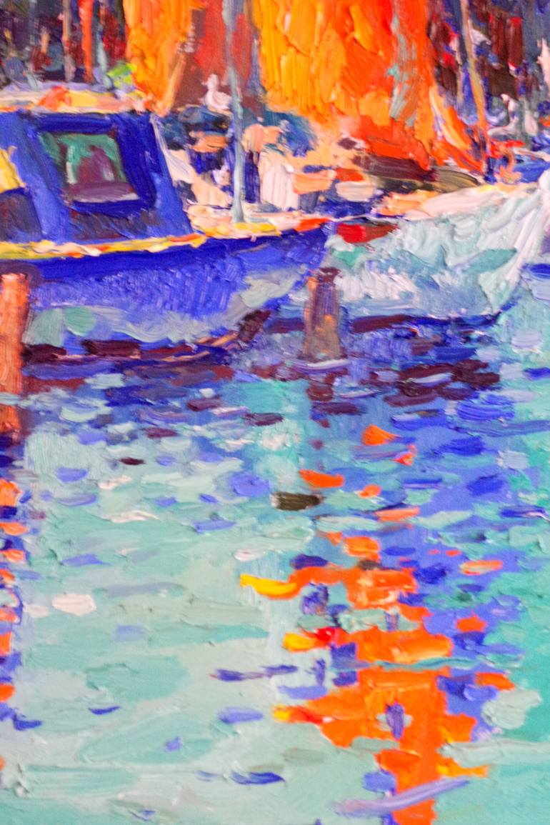 Original Impressionism Boat Painting by Suren Nersisyan