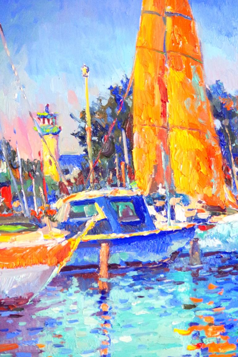 Original Expressionism Boat Painting by Suren Nersisyan