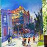 love the architecture of Washington DC. Beautiful buildings, the contrast fo sunlight and endless walking tourists together create an amazing atmosphere of a city vibe.
I used express, thick, textured brushstrokes to indicate dynamic life and energy of the city.
The artwork is on gallery wrapped canvas, sides are painted white, wired and ready to hang even without a frame. Please note, that I use only the finest quality oil and materials to paint.