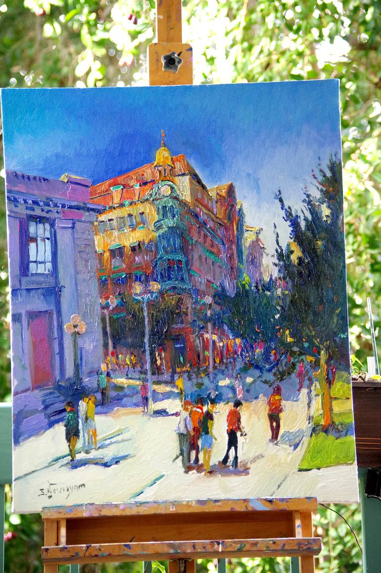 Original Impressionism Cities Painting by Suren Nersisyan