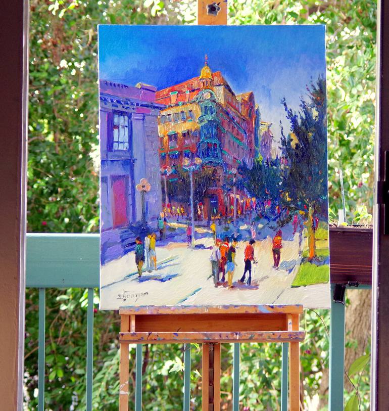 Original Impressionism Cities Painting by Suren Nersisyan