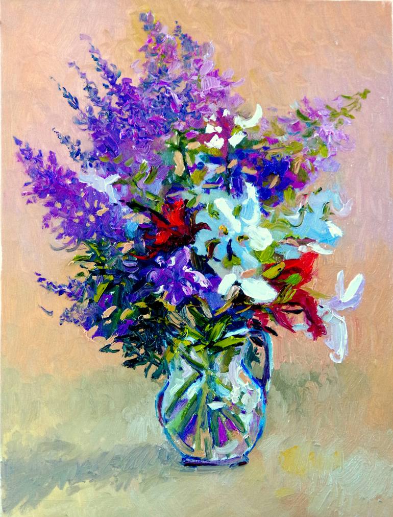 Flowers from Garden Painting by Suren Nersisyan | Saatchi Art