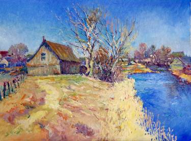 Landscaspe with Old farmhouse and River thumb
