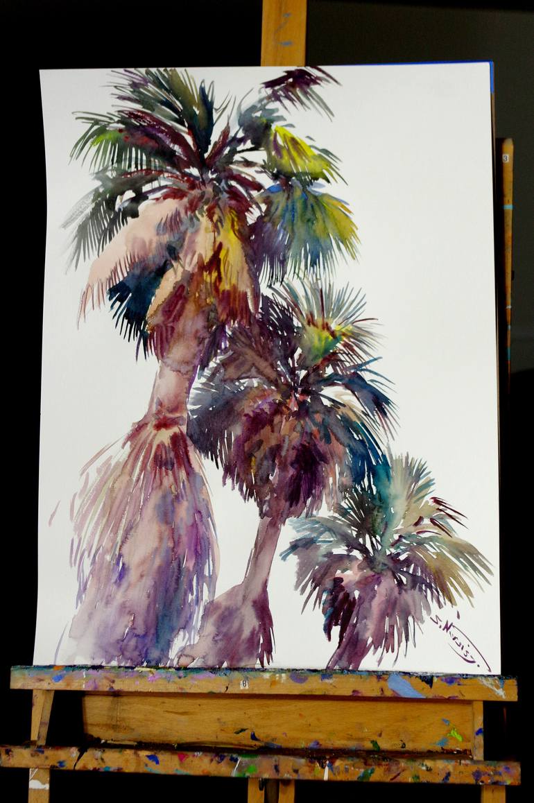 Original Expressionism Beach Painting by Suren Nersisyan