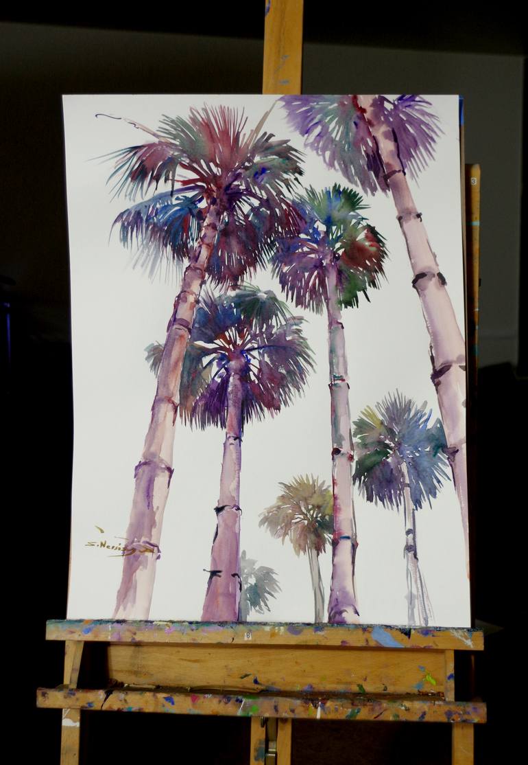 Original Expressionism Beach Painting by Suren Nersisyan