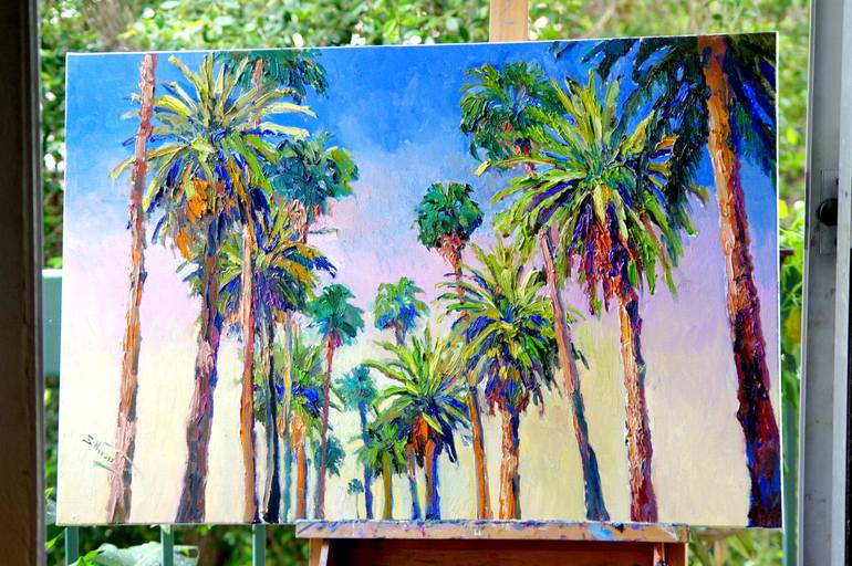 Palm Trees on the Road , Palms of Beverly Painting by Suren Nersisyan ...