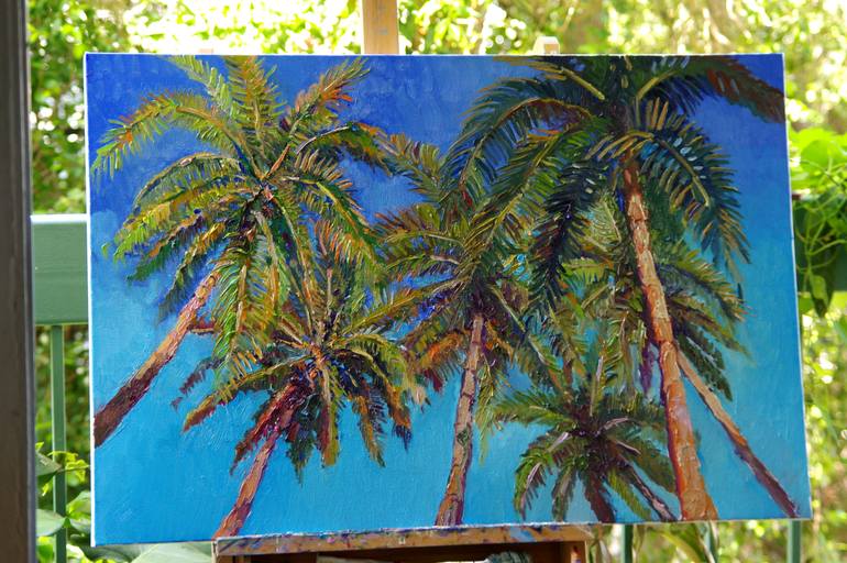 Palm Trees from The Beach, Coconut Palms Painting by Suren Nersisyan ...